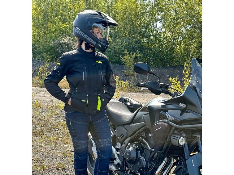 Dámská bunda na motorku TXR Visper černo-fluo žlutá