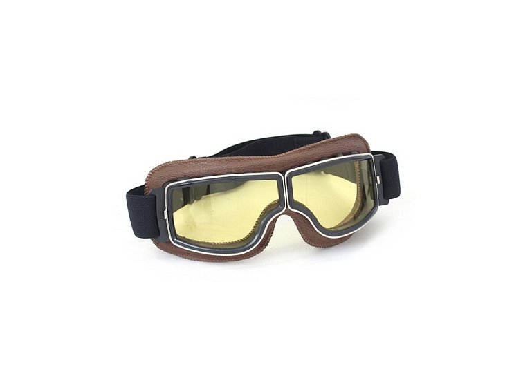 Stylové brýle TXR retro hnědé se žlutým plexi