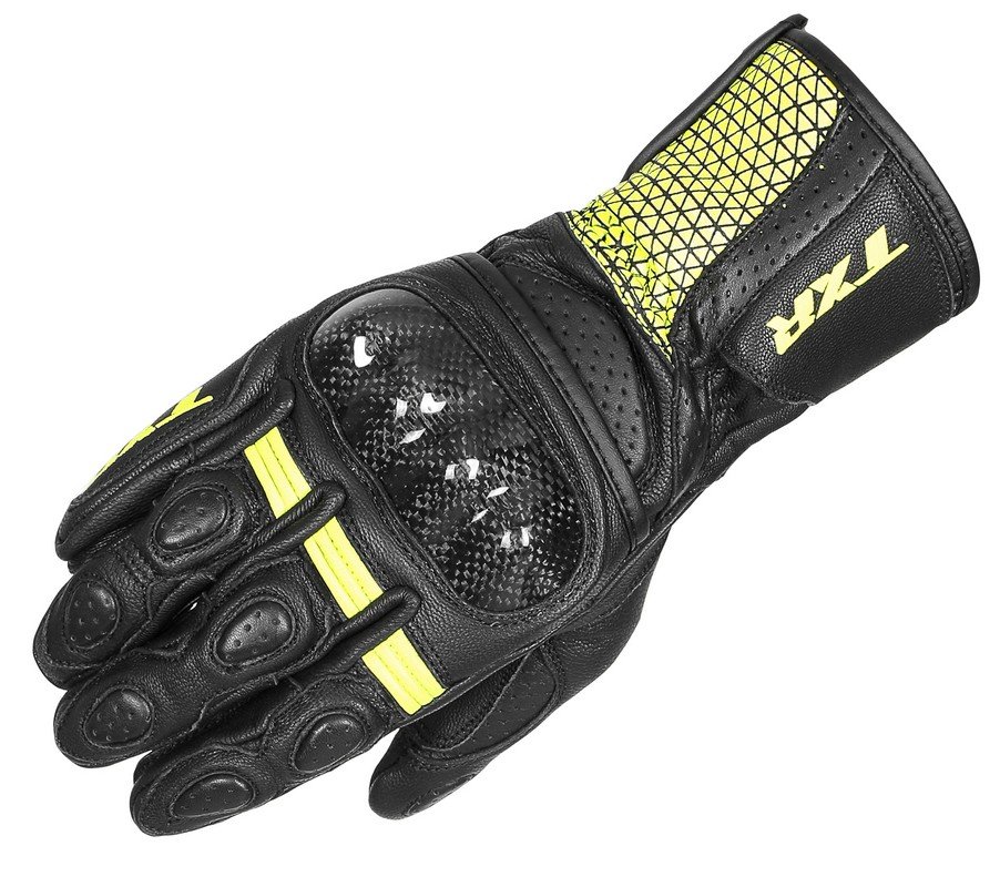 Rukavice na motorku TXR Spartan černo-fluo žluté