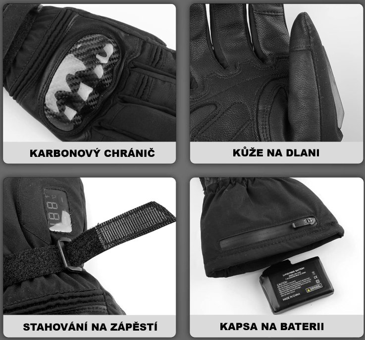 Vyhřívané rukavice na motorku TXR Artic – foto 5