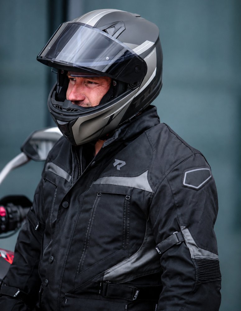 Výklopná přilba na motorku TXR Rival černo-šedo-bílá – foto 6