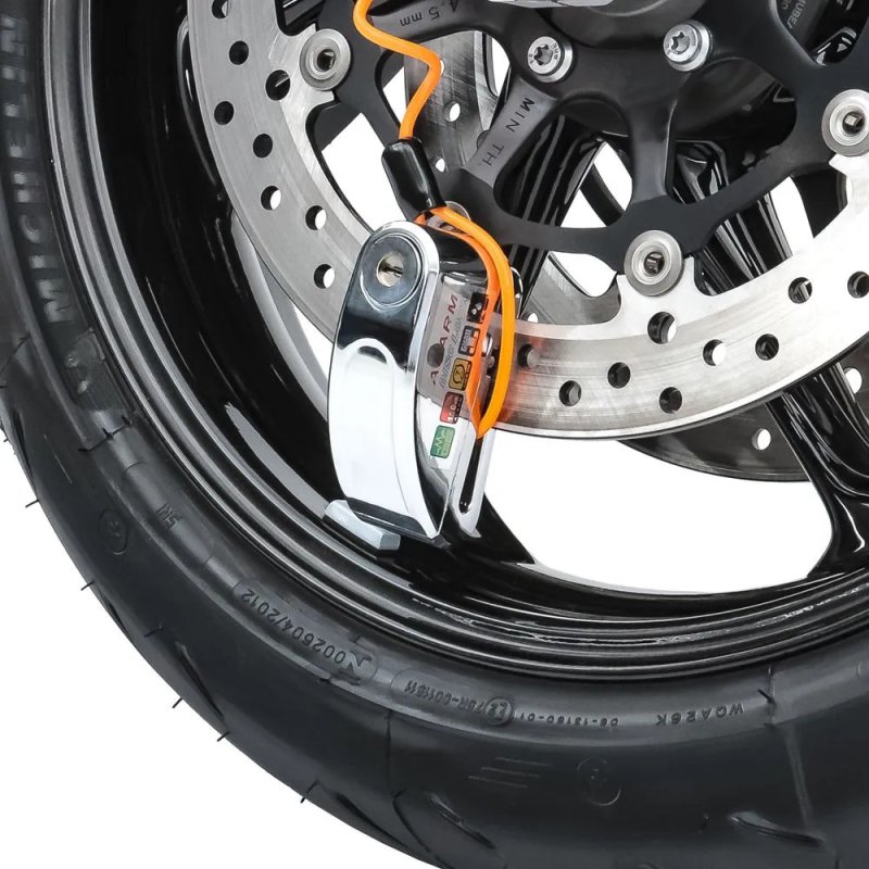 Zámek na motorku s alarmem 110dB TXR chrom – foto 5