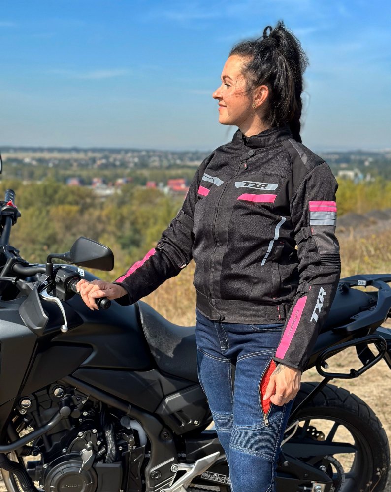 Dámská bunda na motorku TXR Alpine černo-růžová – foto 3