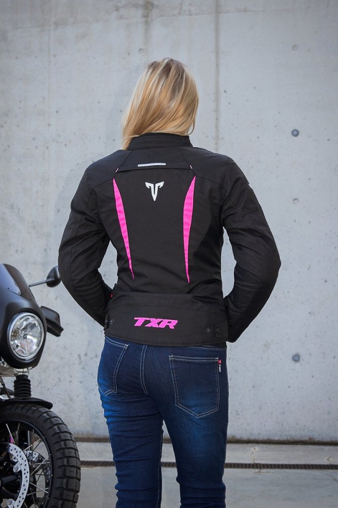 Dámská bunda na motorku TXR Elisa černo-růžová – foto 8