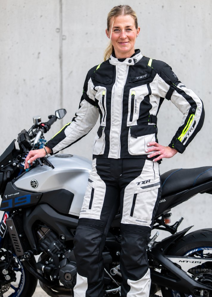 Dámská bunda na motorku TXR Expedition černo-šedo-fluo žlutá – foto 8