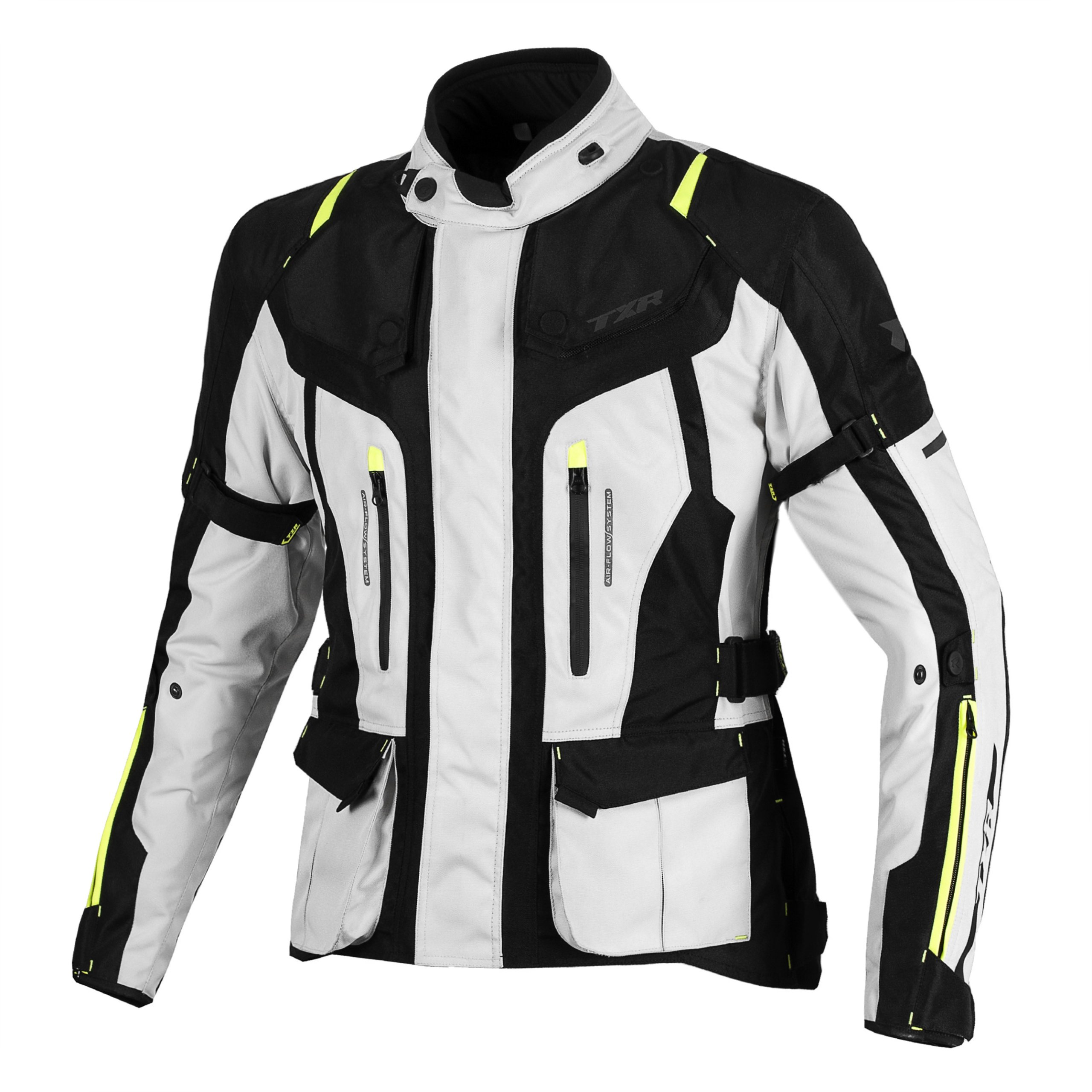 Dámská bunda na motorku TXR Expedition černo-šedo-fluo žlutá
