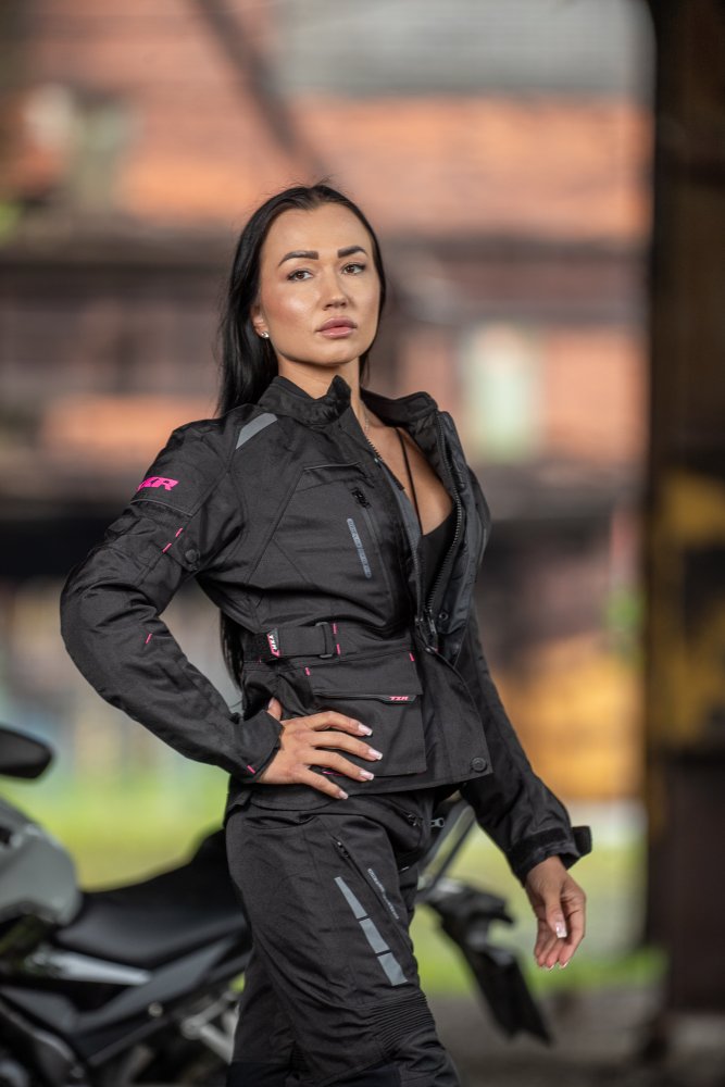 Dámská bunda na motorku TXR Visper černo-růžová – foto 7
