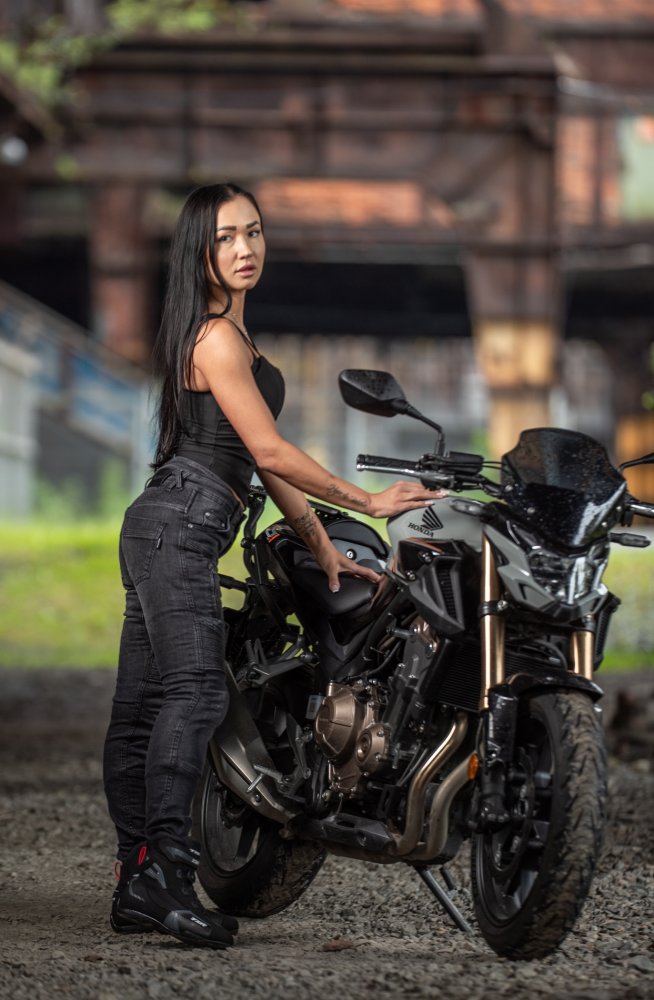 Dámské jeansy na motorku TXR Patriot černé – foto 3