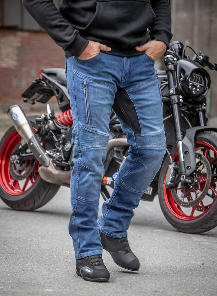 Jeansy na motorku TXR Patriot světle modré – foto 6