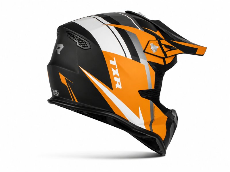 Motokrosová helma TXR Fury černo-šedo-bílo-oranžová – foto 3