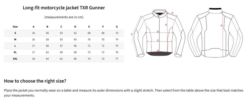 Prodloužená bunda na motorku TXR Gunner černá – foto 3