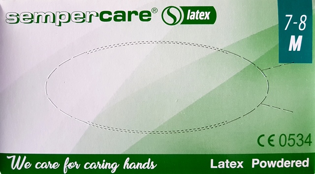 Jednorázové rukavice ( přírodní latex ) M 100ks
