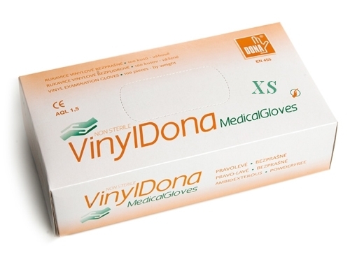 Jednorázové rukavice VinylDona rukavice, bezprašné XS 100ks