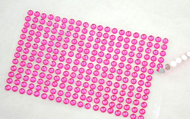 Kamínky nalepovací růžová - 6mm ( 260ks )