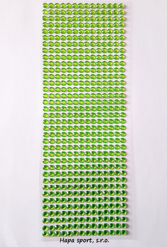 Kamínky nalepovací zelená - 6mm ( 504ks )