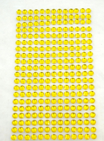 Kamínky nalepovací žlutá - 6mm ( 260ks )