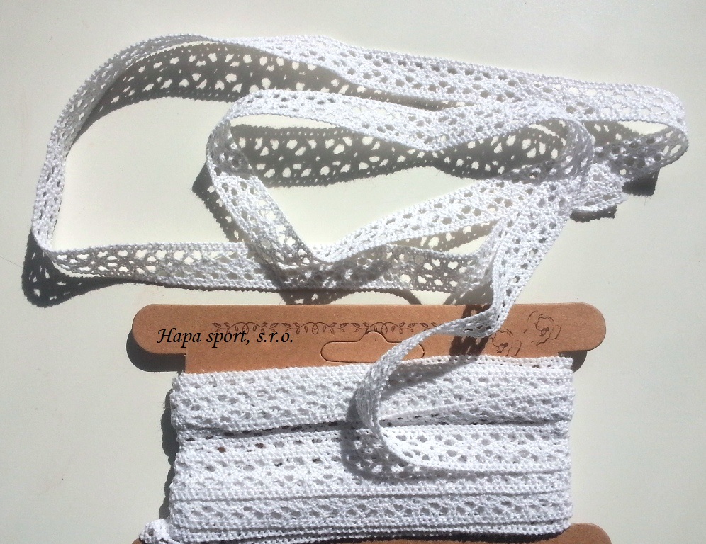 Krajka bavlněná - 1,3cm x 1m - bílá