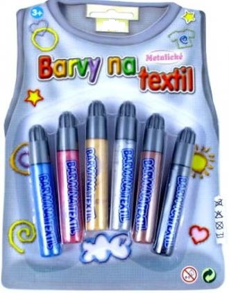 Barvy na textil - metalické 6barev x 7ml