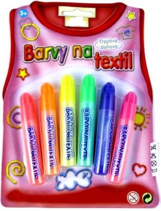 Barvy na textil - třpytivé a duhové 6 barev x 7ml