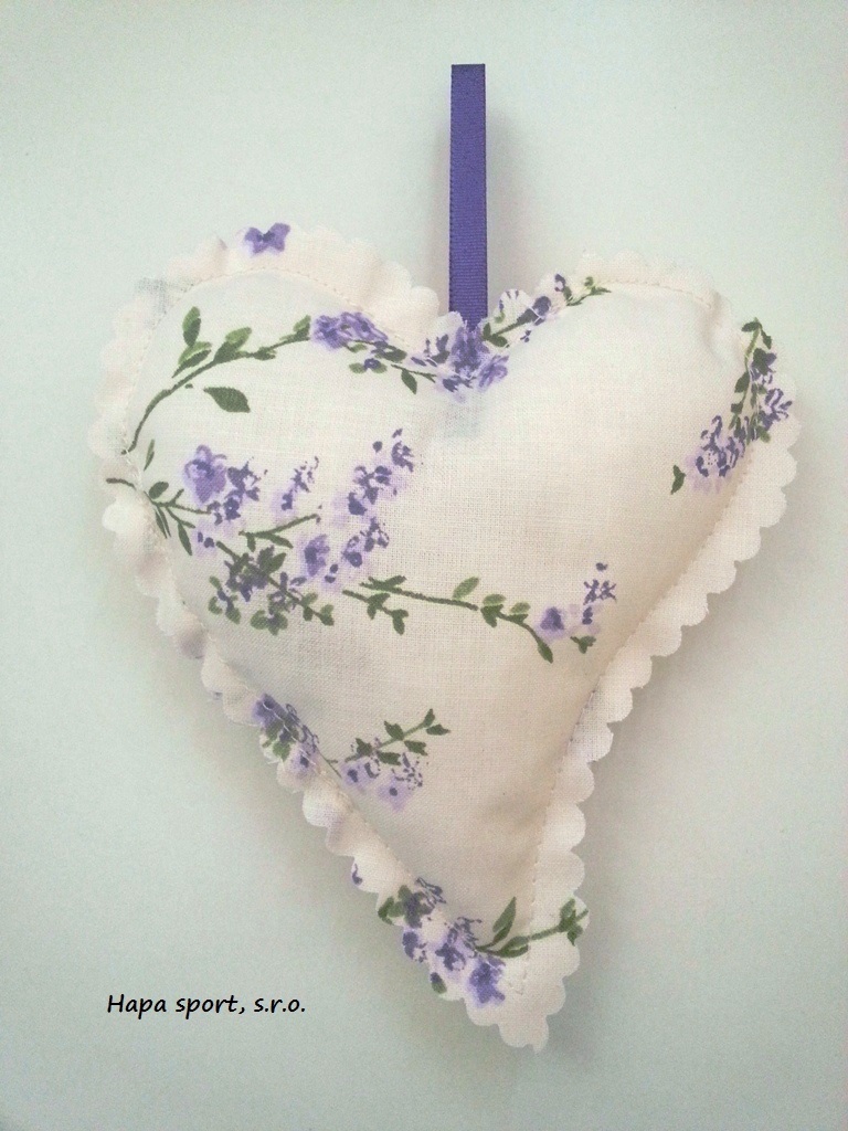 Levandulové srdíčko bílé - 15cm