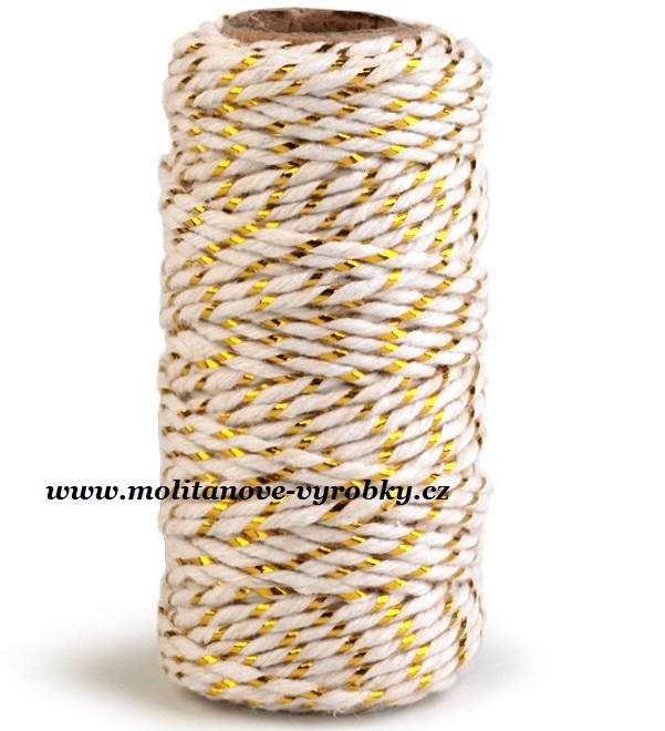 Bavlněný provázek Ø1,5mm - zlatý