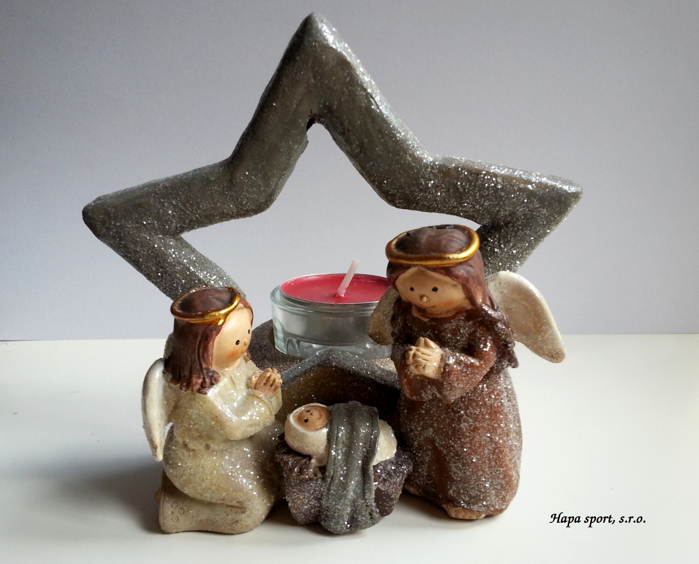 Betlém hvězda na čajovou svíčku 11,5x12cm