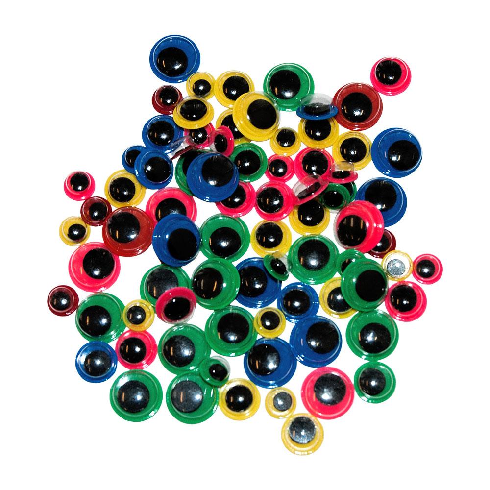 Oči kulaté mix velikostí a barev - 6,8,10mm ( 80kusů ) samolepící