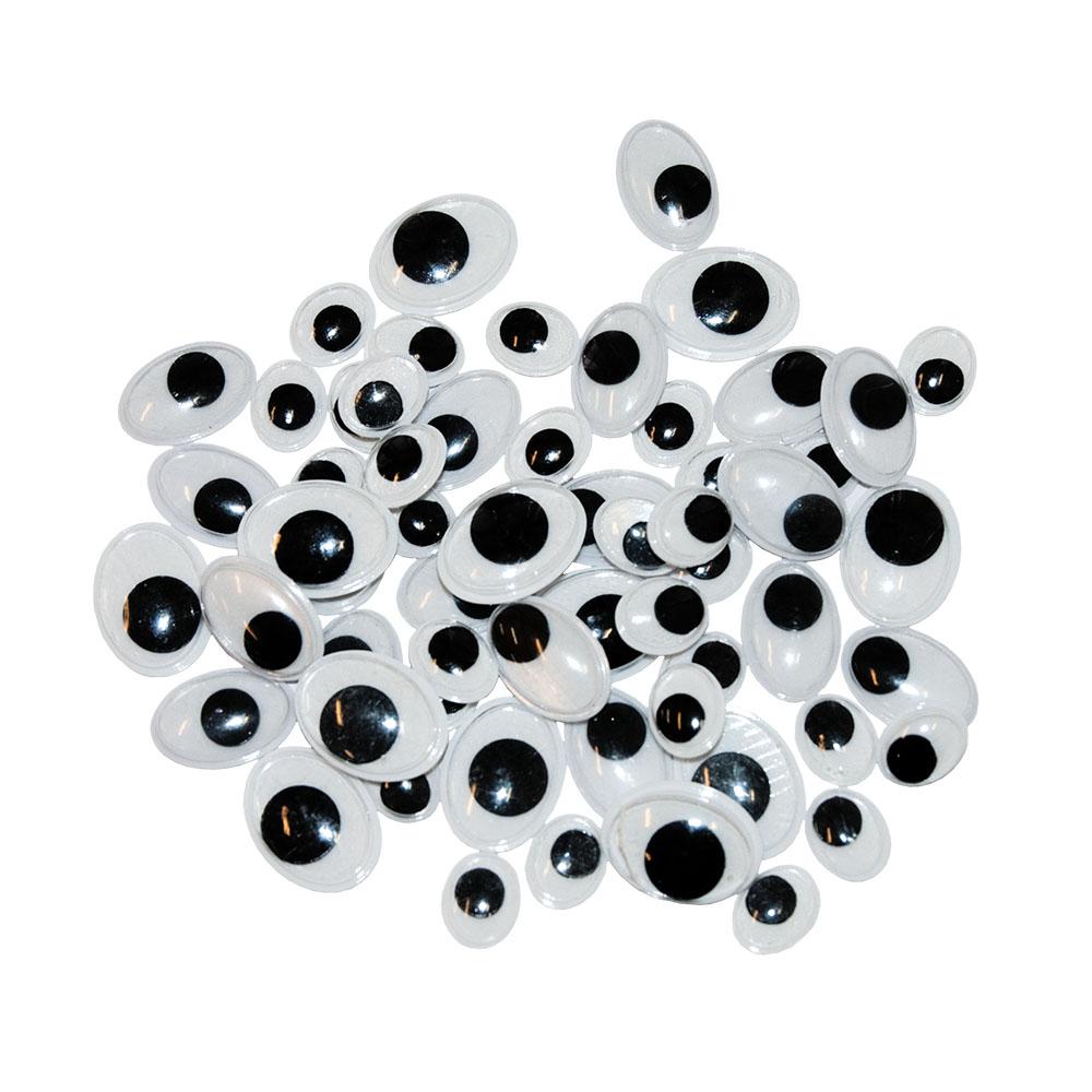 Oči oválné mix velikostí - 10,13,16mm ( 54kusů ) samolepící
