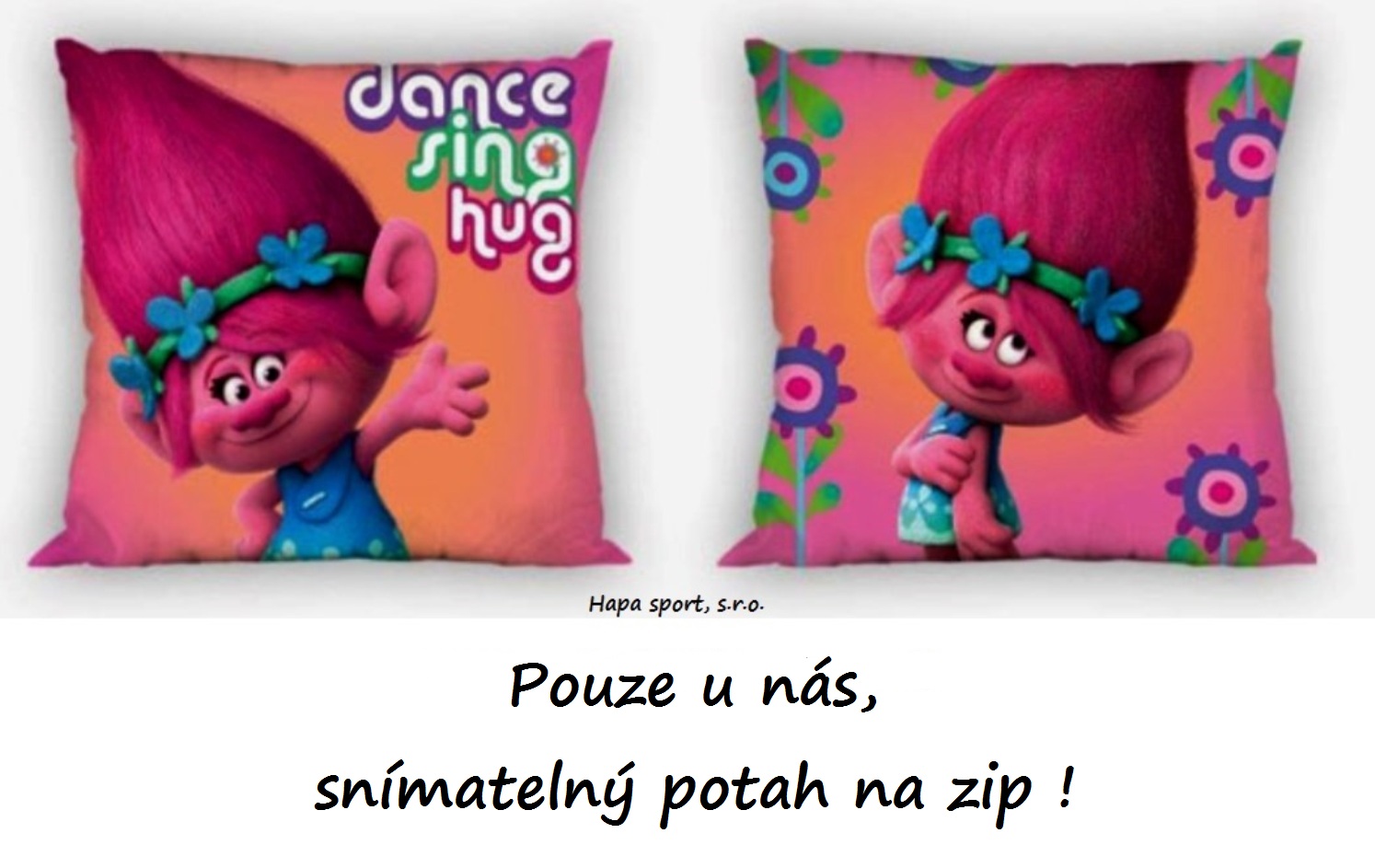 Polštářek Trollové Poppy 40x40cm