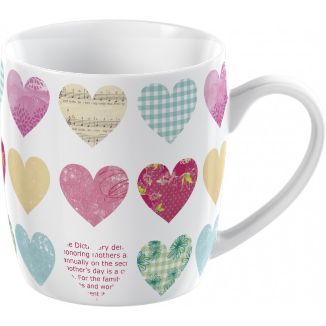 Porcelánový hrnek Patchwork Hearts