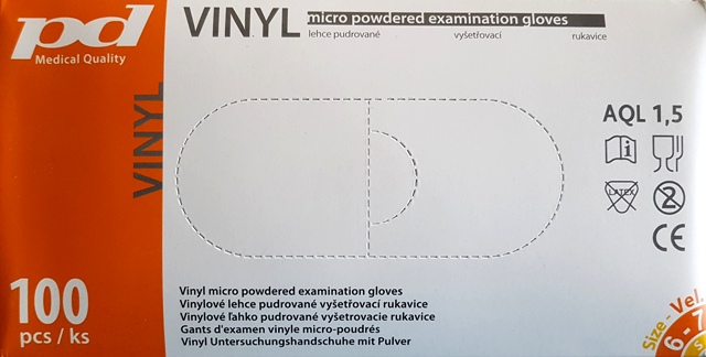 Rukavice vinylové pudrované S 100ks