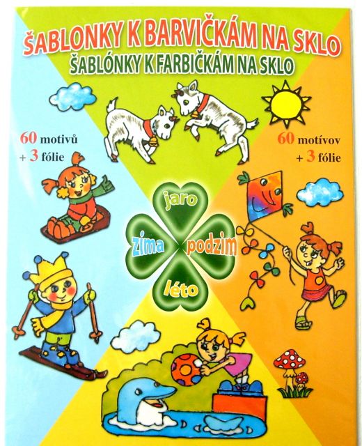 Šablony k barvičkám - čtvero ročních dob ( 60motivů + 3 folie )
