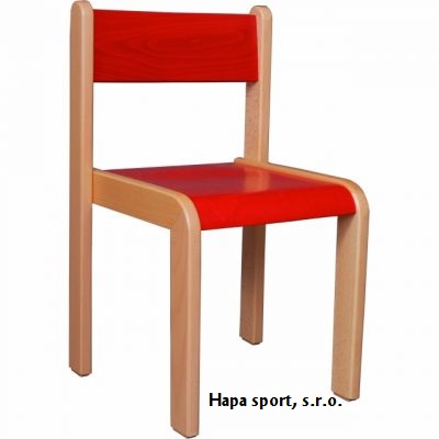 Školní dětská židle polo-mořená červená ( vel. 42,46cm )