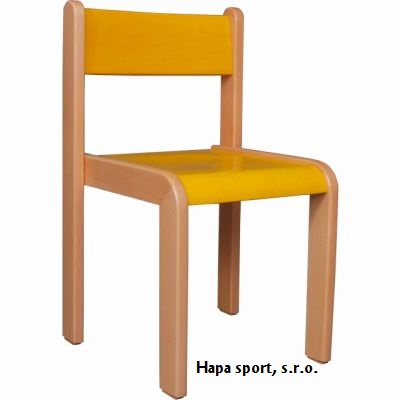 Školní dětská židle polo-mořená žlutá ( vel. 42,46cm )