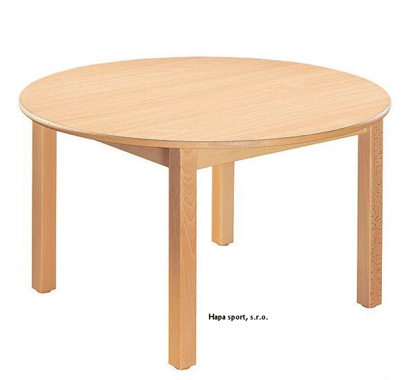 Školní dětský stůl - kulatý, 4 nohy ( prům.120cm ) + plastové kluzáky ( v. 40,46,53,59,64 )