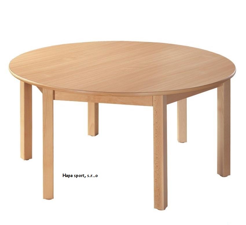 Školní dětský stůl - kulatý, 6 noh ( prům.120cm ) + plastové kluzáky ( v. 40,46,53,59,64 )