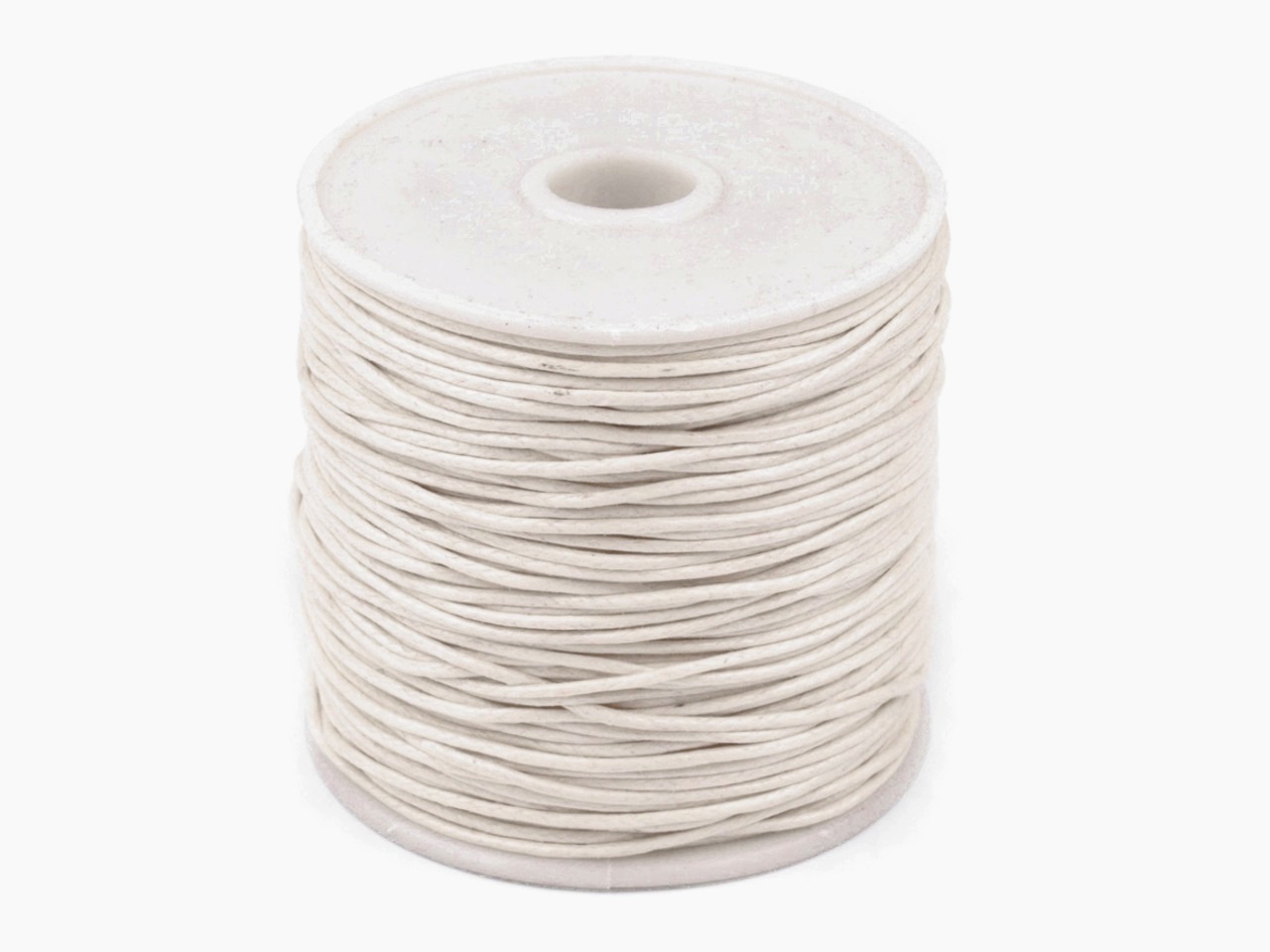 Šňůrka - bavlněná voskovaná - bílá ( Ø1mm návin 20-30m )