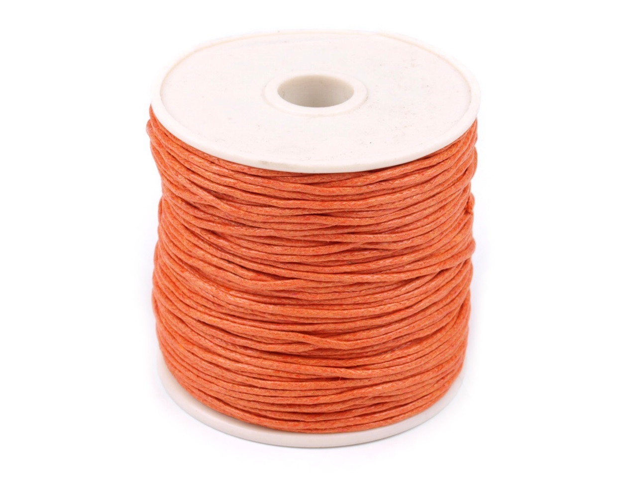 Šňůrka - bavlněná voskovaná - oranžová ( Ø1mm návin 20-30m )