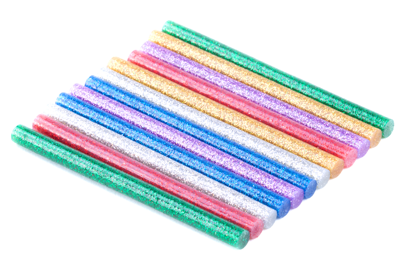 Tavné lepidlo glitrované - prut ( Ø 7mm, délka 10cm ) - 12ks