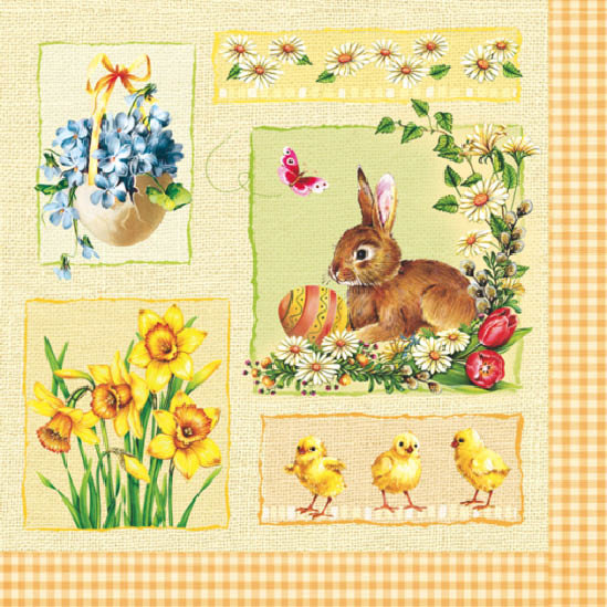 Ubrousek - jarní motivy 33x33 cm