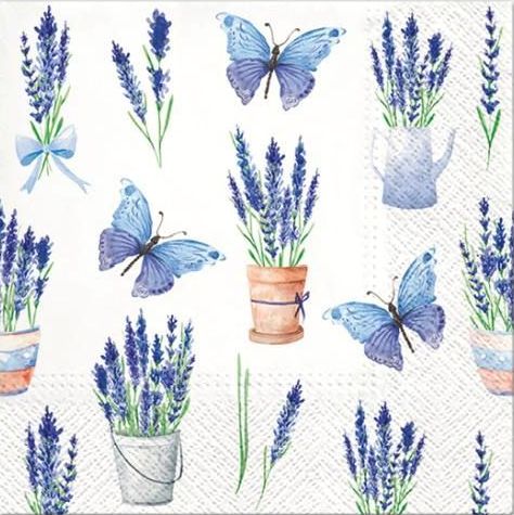 Ubrousek - levandule a motýl 33x33 cm