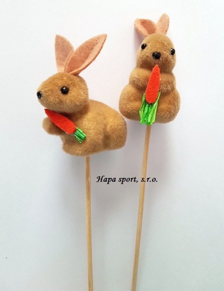 Zápich - zajíček s mrkvičkou 6cm + špejle