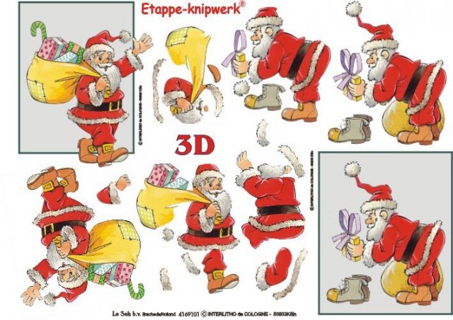 3D papír pro vystřihování ( Ježíček s dárky )