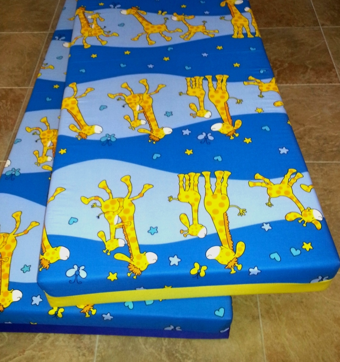 Dětské molitanové lehátko - Dandy ( 140 x 55 x 10cm ) žirafa modrá