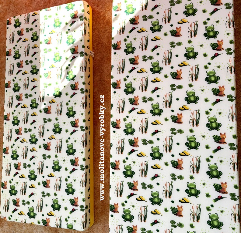 Dětské molitanové lehátko - Dandy ( 150 x 55 x 10cm ) žabičky
