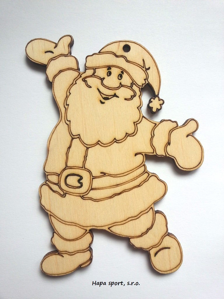 Dřevěný výřez - gravírovaný Santa