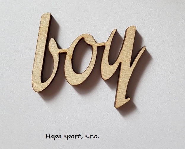 Dřevěný výřez - nápis boy