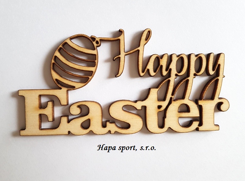 Dřevěný výřez - nápis Happy Easter