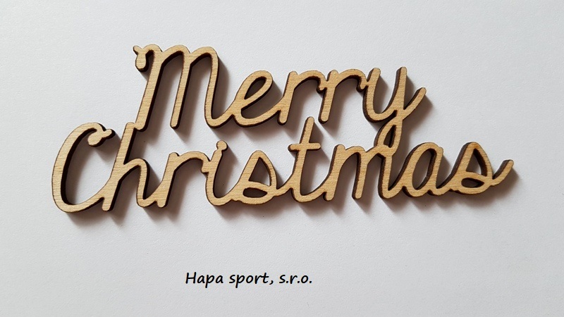 Dřevěný výřez - nápis Merry Christmas