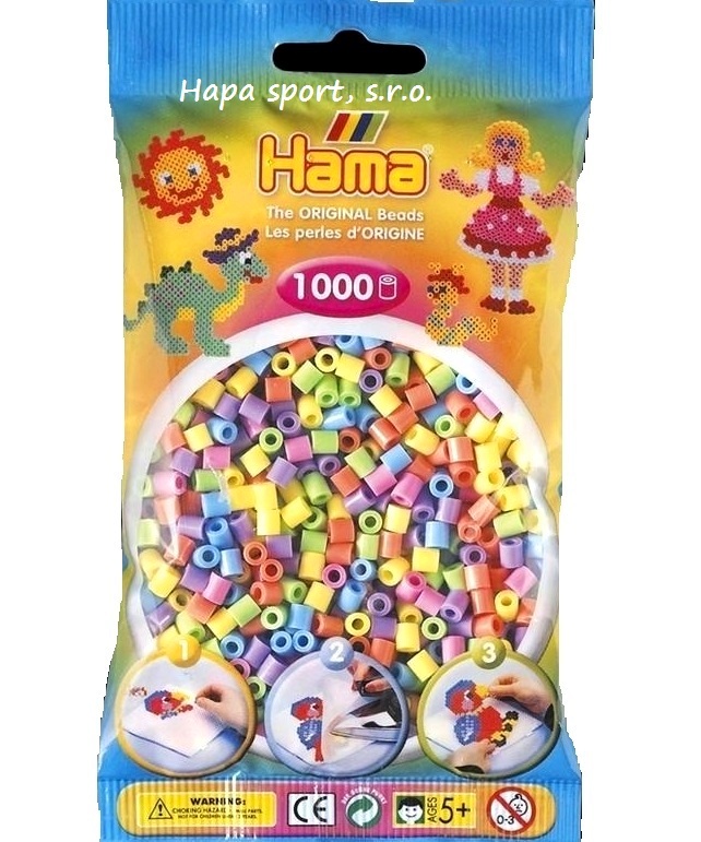 HAMA zažehlovací korálky MIDI - MIX pastelových barev - 1000ks
